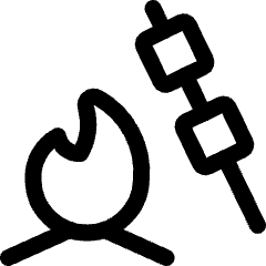 Outdoors Camp Fire Marshmallows Icon from Ultimate Regular Set