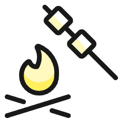 Outdoors Camp Fire Marshmallows Icon from Ultimate Colors Set