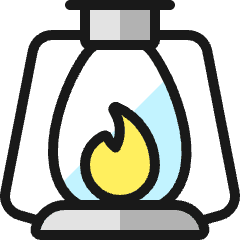 Outdoors Flame Lantern Icon from Ultimate Colors Set