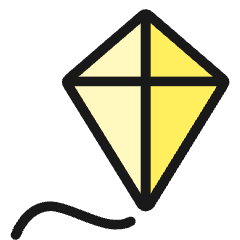 Outdoors Kite Flying Icon from Ultimate Colors Set