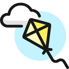 Outdoors Kite Flying Cloud Icon from Ultimate Colors Set