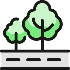 Outdoors Tree Road Icon from Ultimate Colors Set