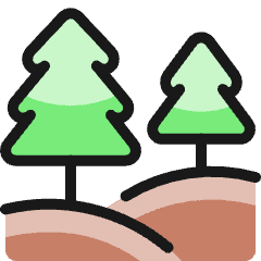 Outdoors Tree Valley Icon from Ultimate Colors Set