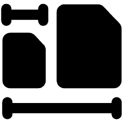 Paper Sizes Two Document Measure 1 Icon from Ultimate Bold Set