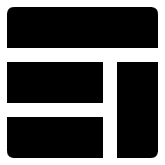 Layout Top Right Split Center Row Icon from Nova Solid Set