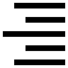 Clean line icon of five right-aligned horizontal bars. Used for paragraph alignment and text formatting.