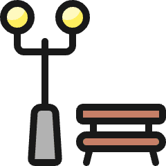 Park Bench Light Icon from Ultimate Colors Set