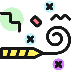 Party Confetti Whistle Icon from Ultimate Colors Set