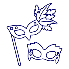 Party Mask Fancy Illustration from UX Line Set