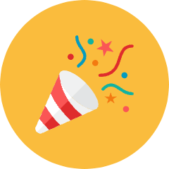 Party Poppers Icon from Kameleon Colors Set