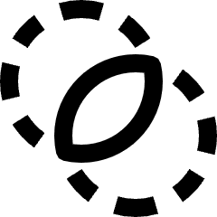 Pathfinder Circle Intersect Icon from Sharp Line Set
