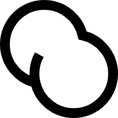 Pathfinder Circle Merge Icon from Sharp Line Set