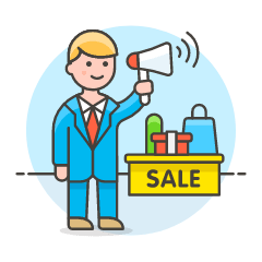 Advertiser Booth 1 Illustration from UX Colors Set