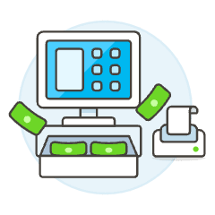 Cashier Open Illustration from UX Colors Set