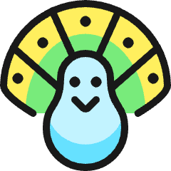 Peacock Feathers Up 1 Icon from Ultimate Colors Set