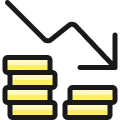 Performance Money Decrease Icon from Ultimate Colors Set