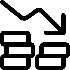 Performance Money Decrease Icon from Ultimate Regular Set
