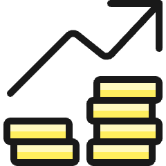 Performance Money Increase Icon from Ultimate Colors Set