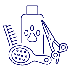 Pet Grooming Illustration from UX Line Set