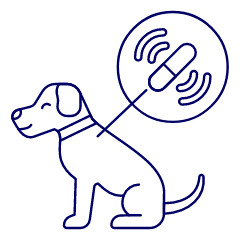 Dog Microchip Gps Illustration from UX Line Set