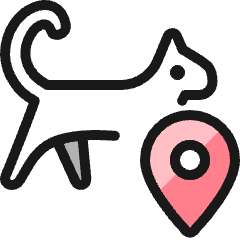 Pet Tracking Cat Location Icon from Ultimate Colors Set