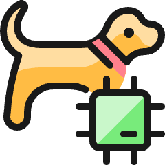 Pet Tracking Dog Chip Icon from Ultimate Colors Set