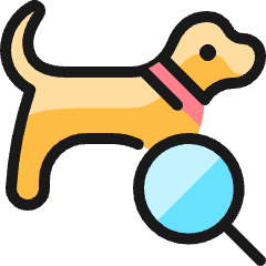 Pet Tracking Dog Search Icon from Ultimate Colors Set