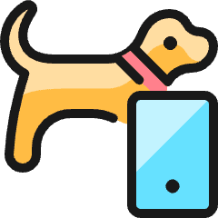 Pet Tracking Dog Smartphone Icon from Ultimate Colors Set