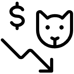 Cat Breed Pricing Decrease Icon from Ultimate Light Set