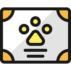 Pets Certificate Icon from Ultimate Colors Set