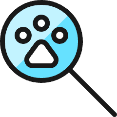 Pets Paw Search Icon from Ultimate Colors Set
