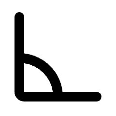 Angle 90 Icon from Rounded Line - Material Pro Set