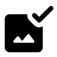 Approved Photo Alternate Fill Icon from Rounded Fill - Streamline Material Set