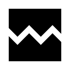 Sharp solid icon of a black rectangle with a white zigzag across it. Used for broken images and missing media.
