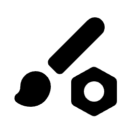 Brush Setting Bolt Fill Icon from Rounded Fill - Material Pro Set