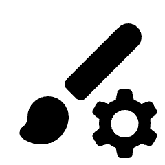 Brush Setting Gear Fill Icon from Rounded Fill - Streamline Material Set