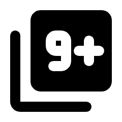 Filter 9 Plus Fill Icon from Rounded Fill - Material Pro Set