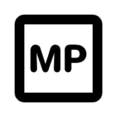 Mp Icon from Rounded Line - Material Pro Set