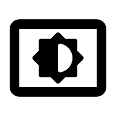 Settings Brightness Icon from Rounded Line - Material Pro Set