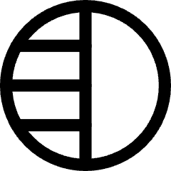 Left Half Shadow Circle Icon from Core Line Set