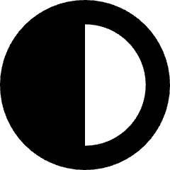 Left Half Shadow Circle Icon from Core Solid Set