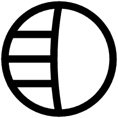 Left Half Shadow Circle Icon from Plump Line Set