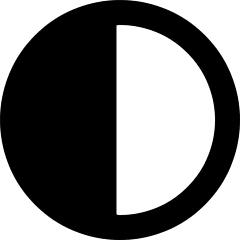 Left Half Shadow Circle Icon from Sharp Remix Set