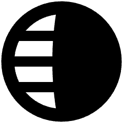 Left Half Shadow Circle Icon from Plump Solid Set