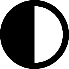 Left Half Shadow Circle Icon from Core Remix Set