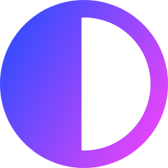 Left Half Shadow Circle Icon from Sharp Gradient Set