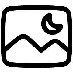 Night Landscape Mode Camera Icon from Plump Line Set