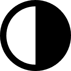 Right Half Shadow Circle Icon from Core Remix Set