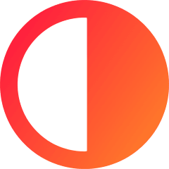 Right Half Shadow Circle Icon from Sharp Gradient Set