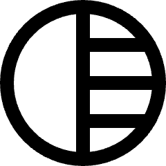 Right Half Shadow Circle Icon from Sharp Line Set